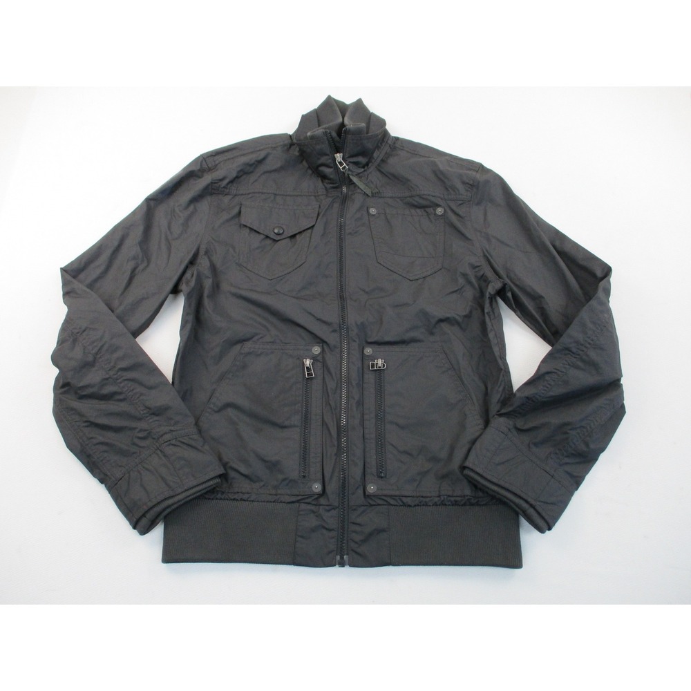 Levi Strauss & Co Jacket Mens M Black Bomber Utility Full Zip Multi Pocket